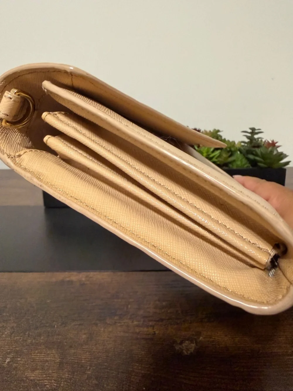 Tory Burch Beige Envelope Clutch